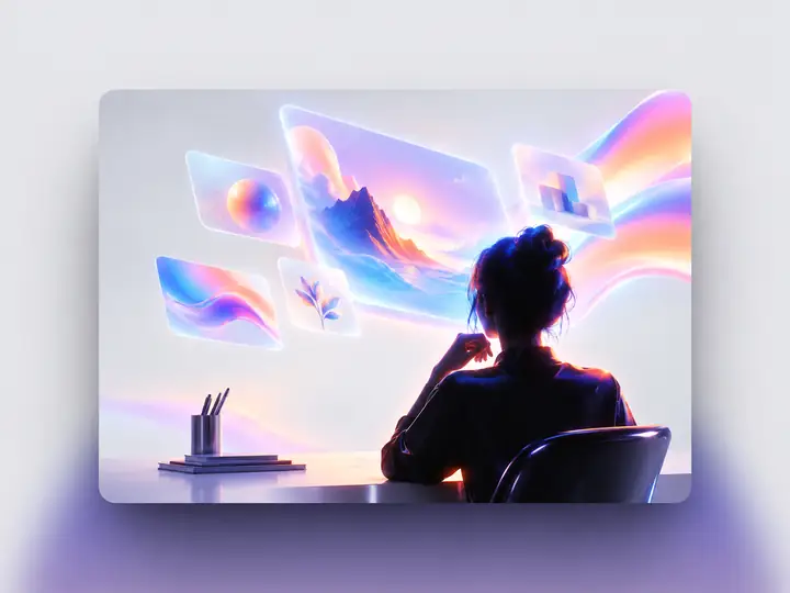 Illustrative colorful agency webpage